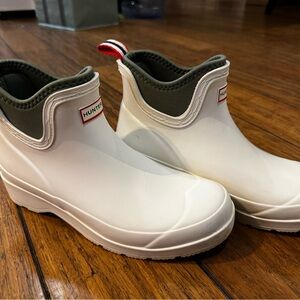 Hunter White Short Rain Boots